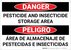 Danger: Pesticide Insecticide Storage Bilingual Spanish - Wall Sign Danger: Pesticide Insecticide Storage Bilingual Spanish - Wall Sign