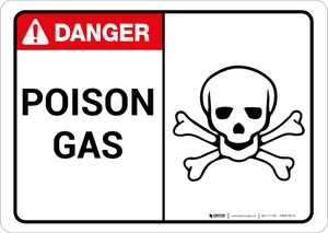 Danger: Poison Gas With Graphic Warning - Wall Sign