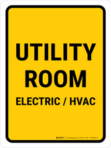 Utility Room Electric Hvac Portrait - Wall Sign
