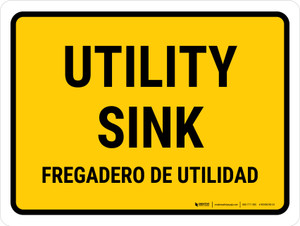 Utility Sink Bilingual Spanish Landscape - Wall Sign