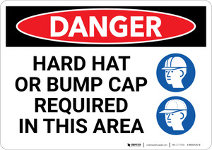 Danger: Hard Hat Bump Cat Required in This Area - Wall Sign
