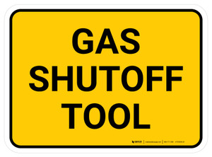 Gas Shutoff Tool Rectangular - Floor Sign