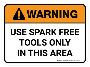 Warning: Use Spark Free Tools Only In This Area Rectangular - Floor Sign