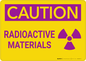 Caution: Warning Radioactive Materials - Wall Sign
