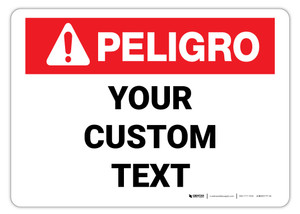 Custom ANSI Spanish Danger Wall Sign Custom ANSI Spanish Danger Wall Sign