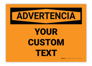 Custom OSHA Spanish Warning Label Custom OSHA Spanish Warning Label