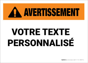 Custom ANSI French Warning Label Custom ANSI French Warning Label