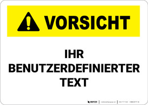 Custom ANSI German Caution Wall Sign