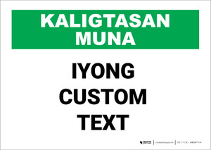 Custom Filipino Safety First Label