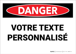 Custom OSHA French Danger Label Custom OSHA French Danger Label