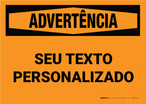 Custom OSHA Portuguese Warning Label