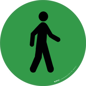 Pedestrian Crossing Green - Circular Wall Sign
