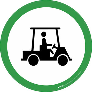Golf Cart Entry - Circular Wall Sign