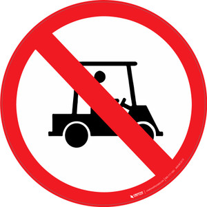 No Golf Carts - Circular Wall Sign