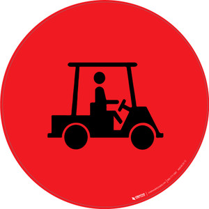Golf Carts Red - Circular Wall Sign
