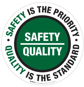 Safety Is The Priority / Quality Is The Standard - Circular Wall Sign