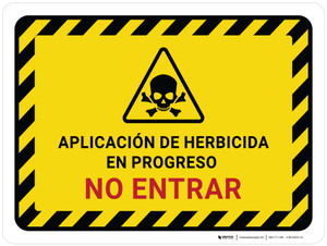 Aplicación de Herbicida en Proceso - No Entrar en las Líneas de Peligro con Icono - Wall Sign