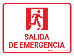 Salida de Emergencia Horizontal con Iconos - Wall Sign
