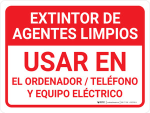Extintor de Incendios de Agente Limpio Horizontal - Wall Sign
