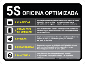 5S Oficina Optimizada Horizontal - Wall Sign