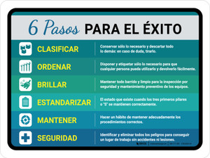 6 Pasos Para el Éxito - Wall Sign