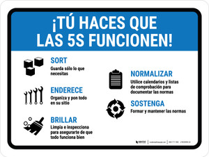 Tú Haces que las 5S Funcionen Horizontal - Wall Sign