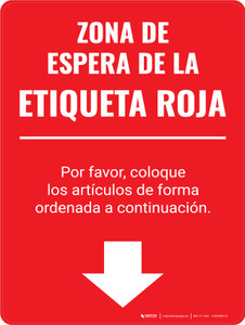Zona de Retención de Etiquetas Rojas - Wall Sign