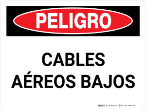 Peligro - Cables Aéreos Bajos Horizontal - Wall Sign