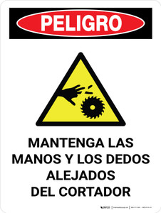 Peligro - Máquina Cortadora de Manos y Dedos Vertical - Wall Sign