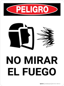 Peligro - No Mirar el Fuego - Wall Sign