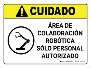 Cuidado - Área de Colaboración Robótica - Wall Sign