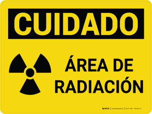 Cuidado - Área de Radiación Horizontal - Wall Sign