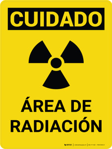 Cuidado - Área de Radiación Vertical - Wall Sign