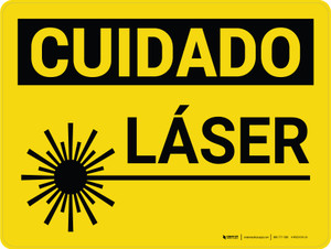 Cuidado - Láser Horizontal - Wall Sign