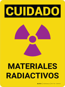 Cuidado - Materiales Radiactivos Vertical con Gráfico - Wall Sign