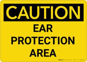 Caution: PPE Ear Protection Area - Wall Sign