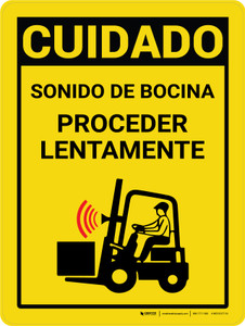 Cuidado - Sonido de Bocina - Proceda Despacio - Wall Sign
