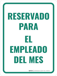 Reservado para el Empleado del Mes - Wall Sign