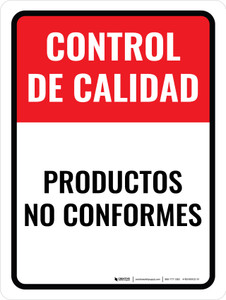 Control de Calidad - Productos No Conformes Vertical - Wall Sign