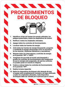 Procedimientos de Bloqueo con Borde de Peligro Vertical - Wall Sign