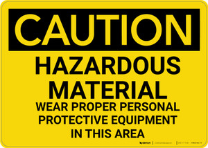 Caution: PPE Hazardous Material Wear PPE in This Area - Wall Sign