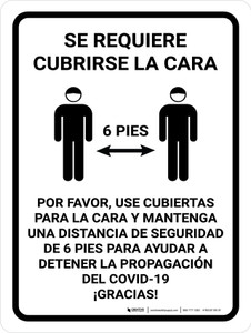 Se Requiere Cubrir la Cara con Iconos Vertical - Wall Sign