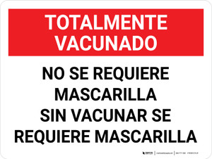 Totalmente Vacunado - No se Requiere Mascarilla - No Vacunado- Se Requiere Mascarilla - Wall Sign
