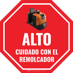 Alto - Cuidado con el Remolcador - Floor Sign