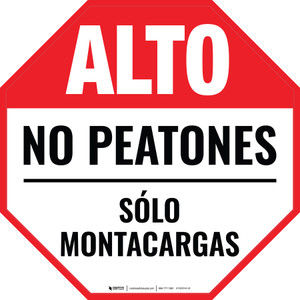 Alto - No Peatones, Sólo Montacargas Circular - Floor Sign