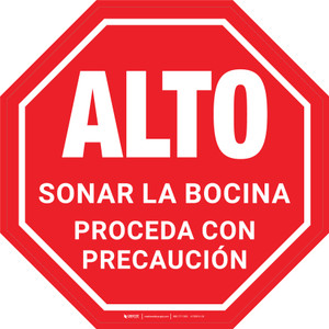 Alto - Sonar La Bocina Proceda con Precaución - Floor Sign