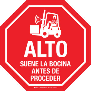 Alto - Suena La Bocina Antes de Proceder - Floor Sign
