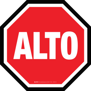 Señal de Alto con Borde Negro - Floor Sign