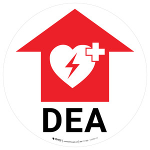 DEA con Icono y Flecha Circular - Floor Sign