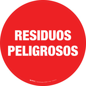 Residuos Peligrosos (Rojo) Circular - Floor Sign